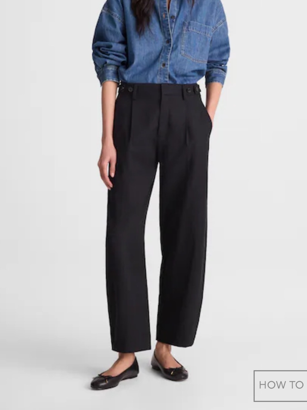 NWOT Madewell The Barrel-Leg Pant in Drapey Twill Black | Women’s Size 8